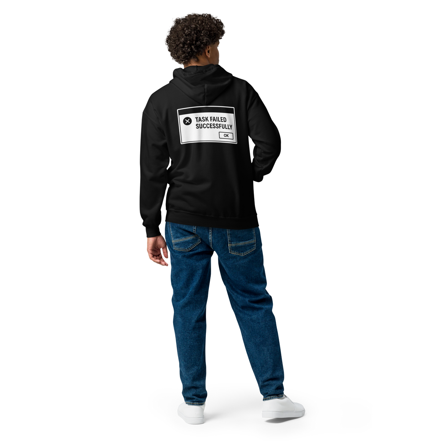 Unisex Heavy Blend zip hoodie (B&W - IT Task Failed)