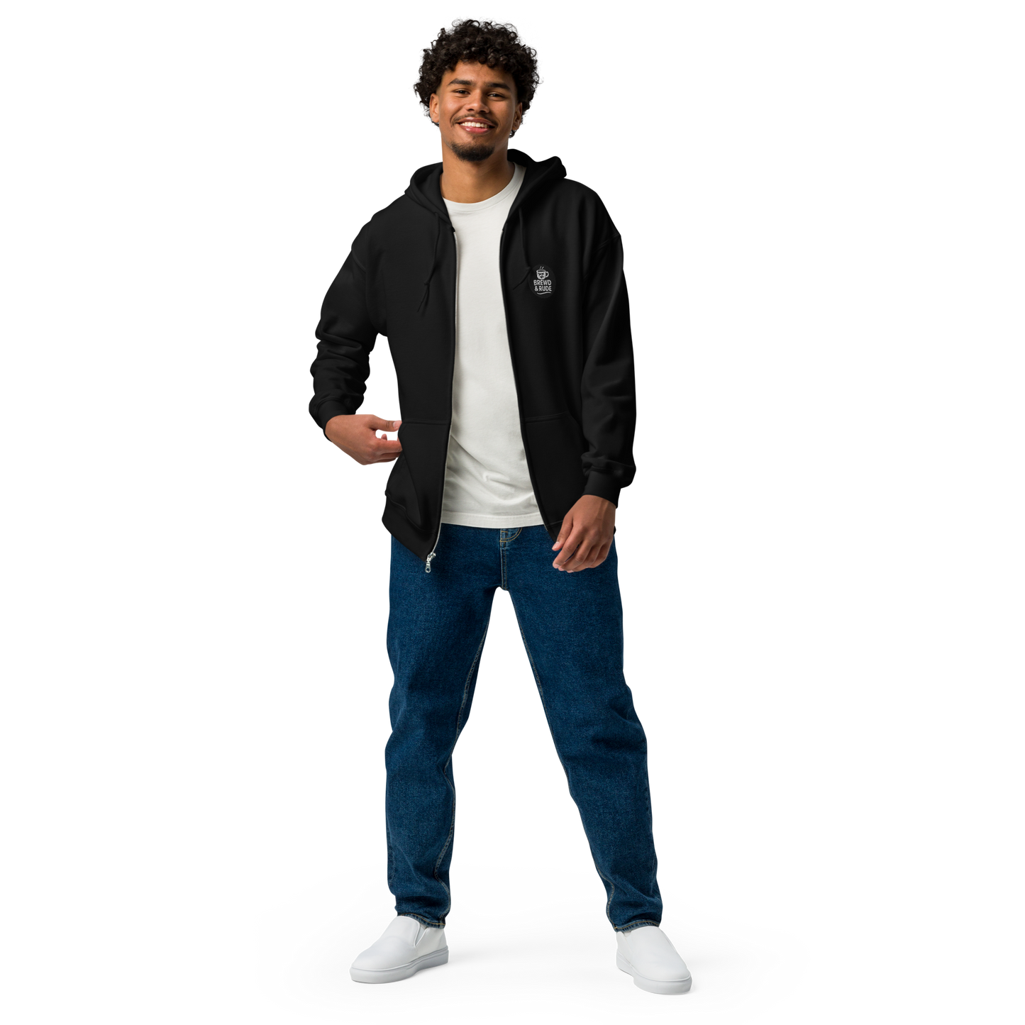 Unisex Heavy Blend zip hoodie (B&W - EH: Processing...)