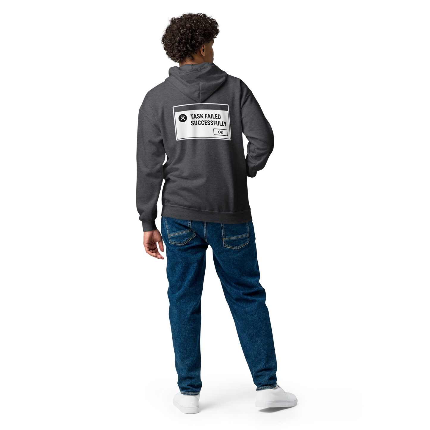 Unisex Heavy Blend zip hoodie (B&W - IT Task Failed)