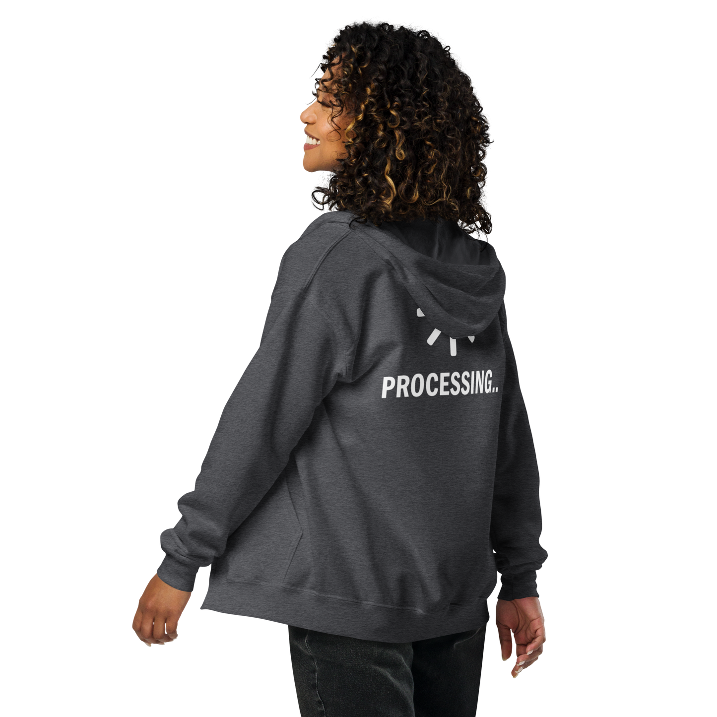 Unisex Heavy Blend zip hoodie (B&W - EH: Processing...)