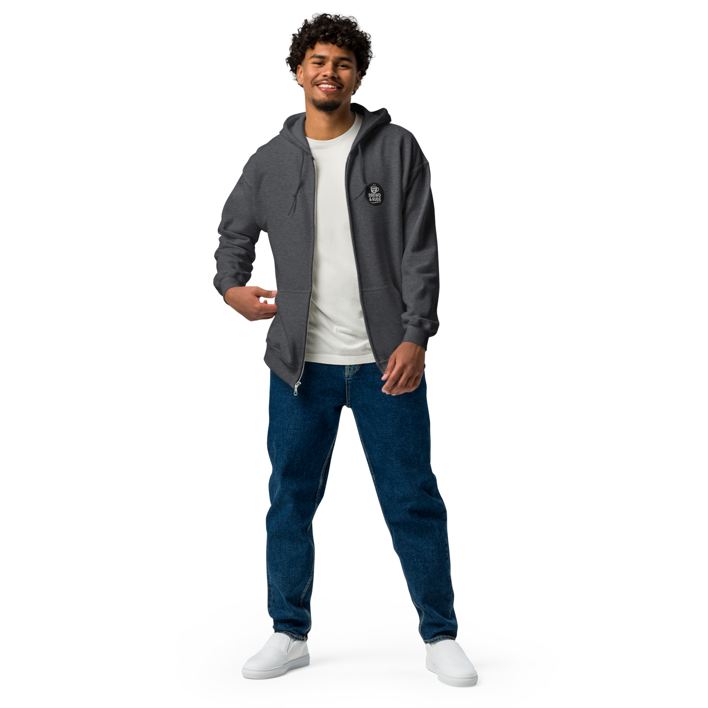 Unisex Heavy Blend zip hoodie (B&W - EH: Processing...)