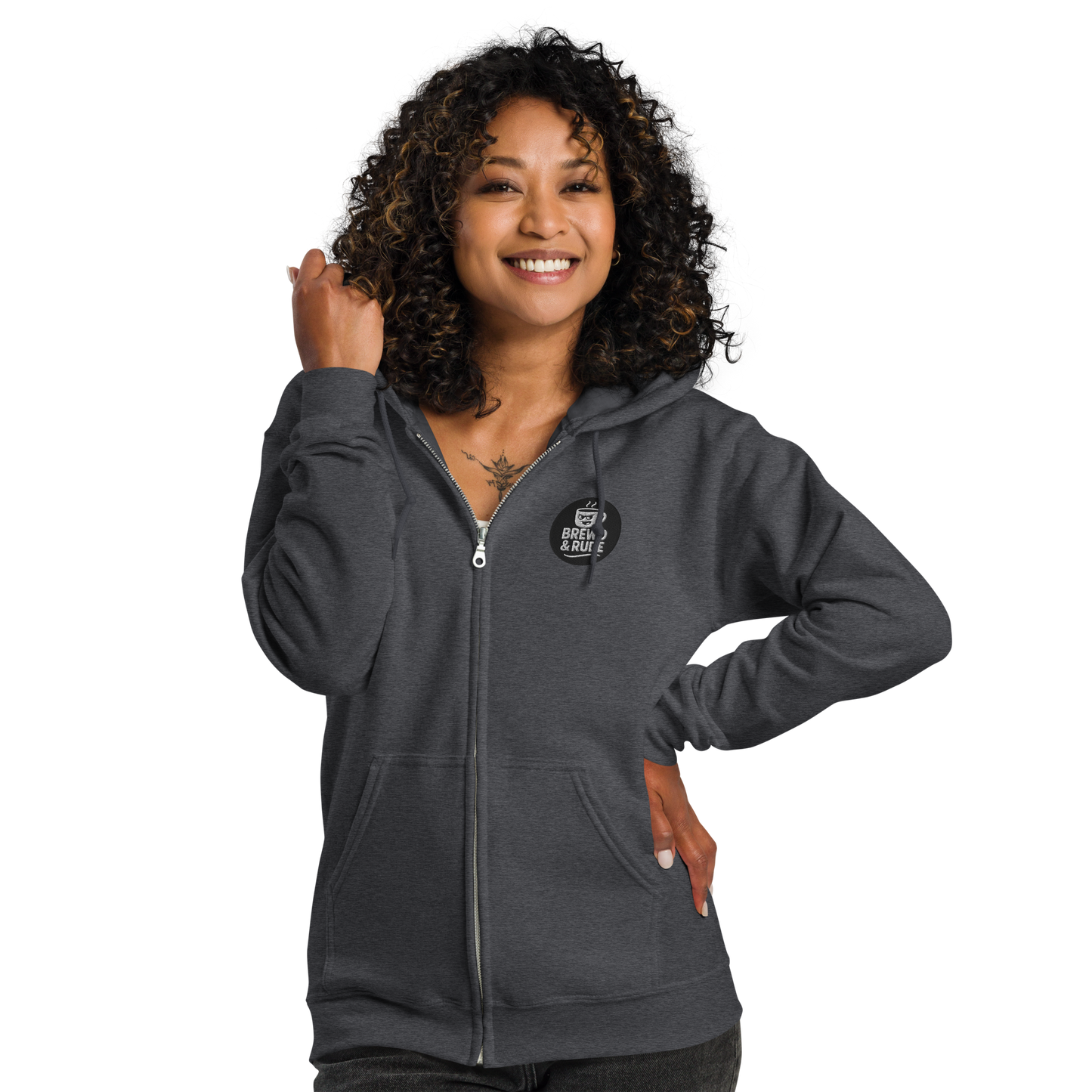 Unisex Heavy Blend zip hoodie (B&W - EH: Processing...)