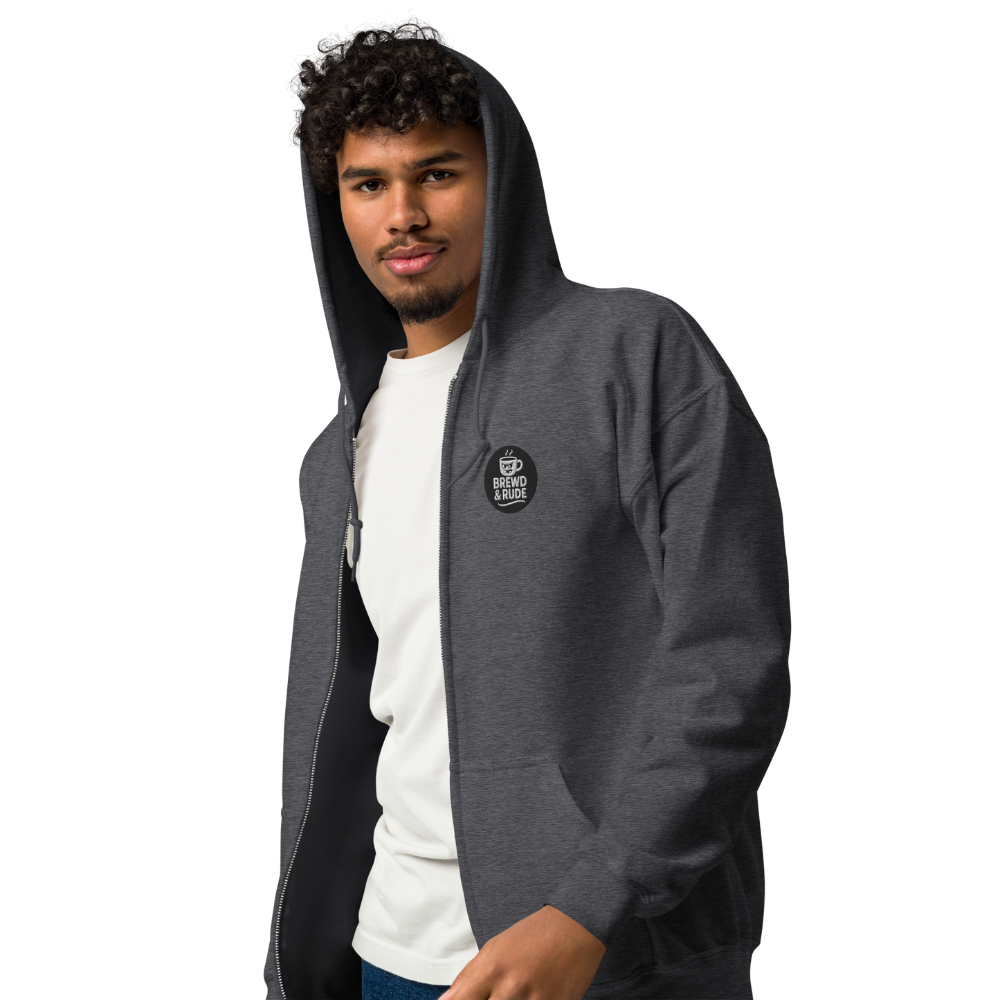 Unisex Heavy Blend zip hoodie (B&W - EH: Processing...)