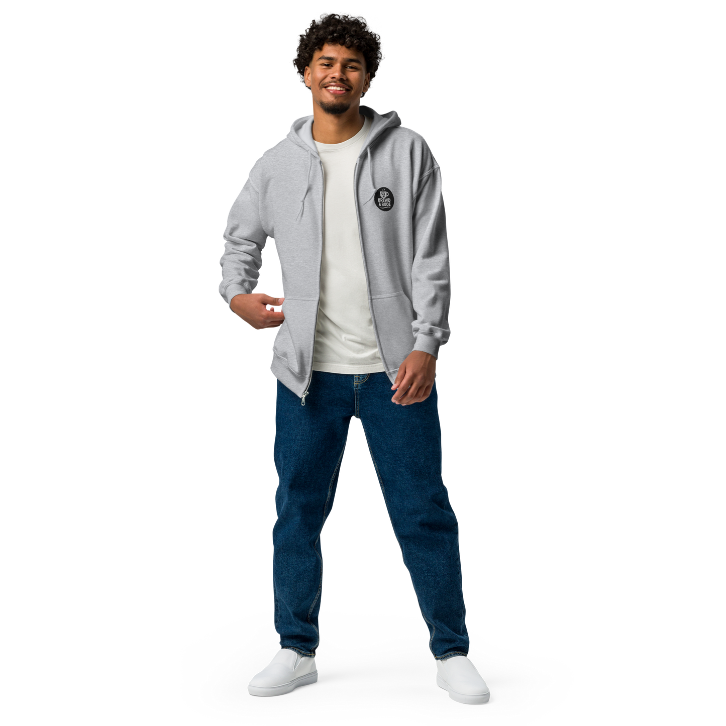 Unisex Heavy Blend zip hoodie (W&B - Sleepy: Nap Pending)