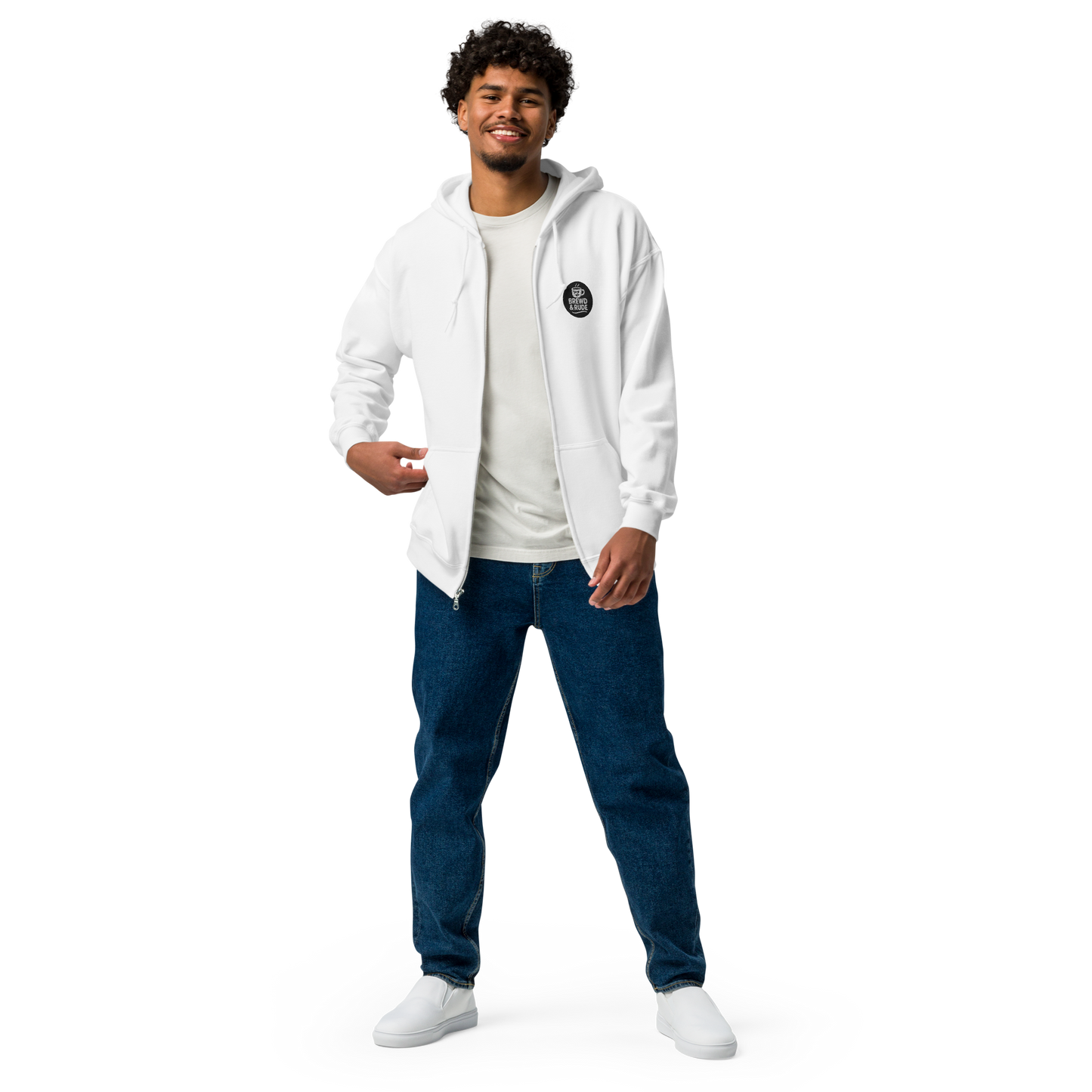Unisex Heavy Blend zip hoodie (W&B - Sleepy: Nap Pending)