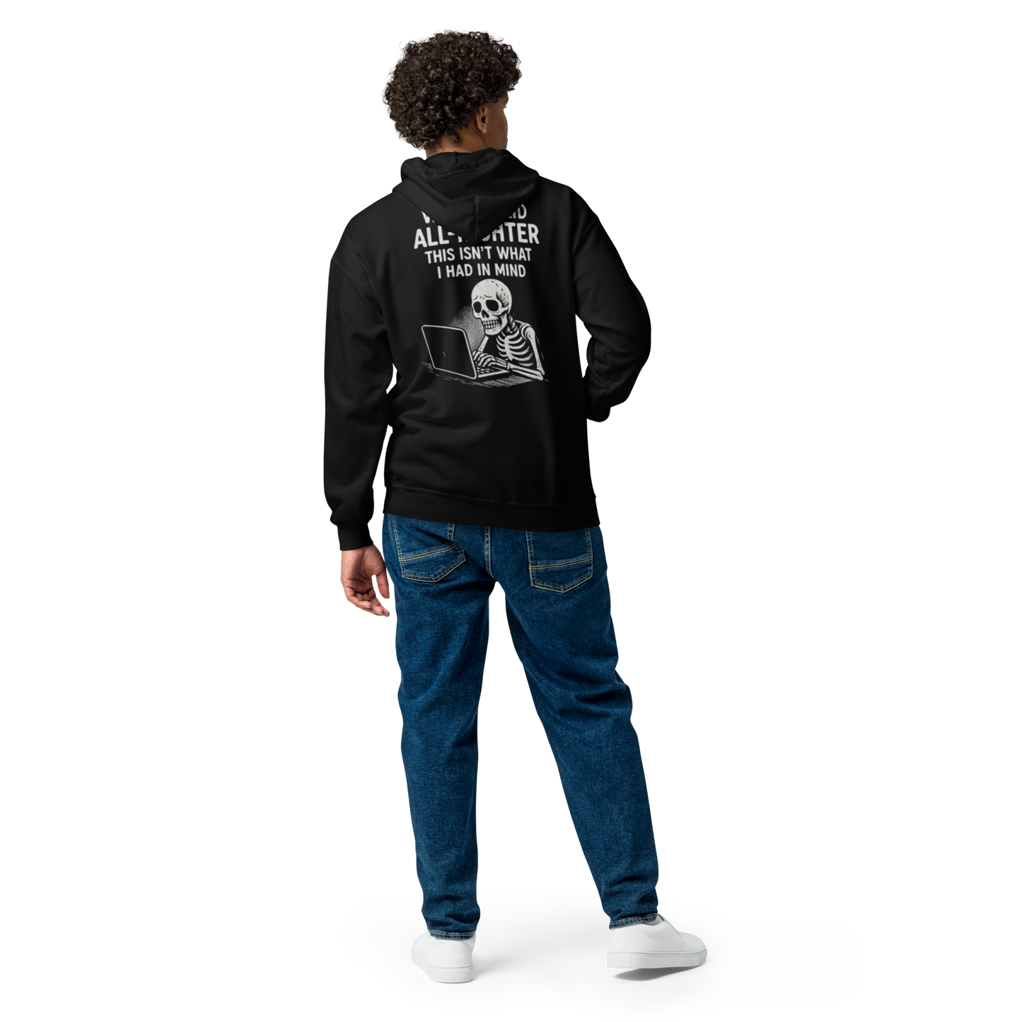 Unisex Heavy Blend zip hoodie (B&W - Skeleton)