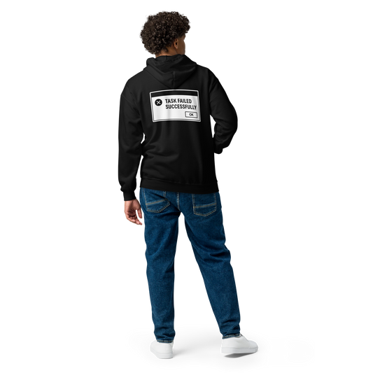 Unisex Heavy Blend zip hoodie (B&W - IT Task Failed)