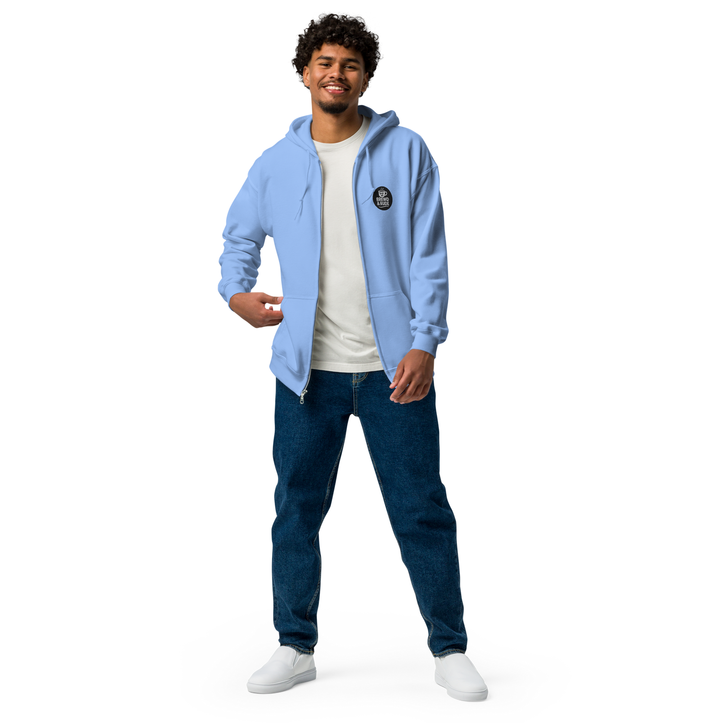 Unisex Heavy Blend zip hoodie (W&B - Sleepy: Nap Pending)